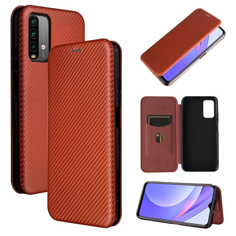 Carbon Fiber Texture Magnetic Horizontal Flip TPU + PC + PU Leather Case with Card Slot, For Xiaomi Poco M3, For Samsung Galaxy A02s, For Xiaomi Redmi Note 9 5G, For Xiaomi Redmi Note 9 4G