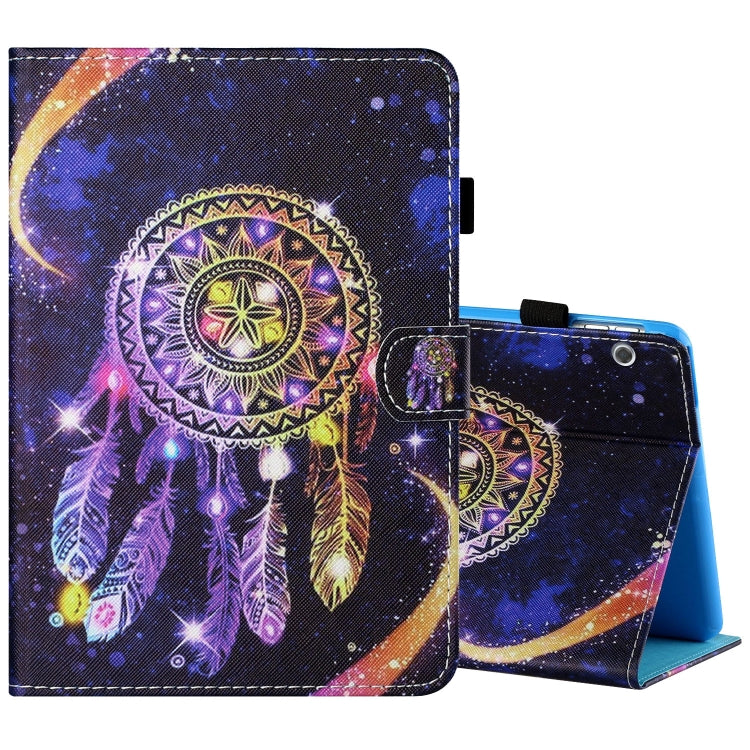 Sewing Thread Horizontal Painted Flat Leather Case with Pen Cover & Anti Skid Strip & Card Slot & Holder