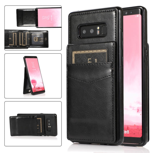 Solid Color PC + TPU Protective Case with Holder & Card Slots, For Samsung Galaxy Note 8, For Samsung Galaxy Note9, For Samsung Galaxy Note10, For Samsung Galaxy Note20, For Samsung Galaxy Note20 Ultra, For Samsung Galaxy S8 Plus, For Samsung Galaxy S9...