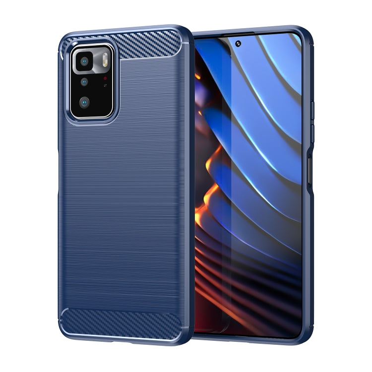 Brushed Texture Carbon Fiber TPU Case, For Xiaomi Redmi Note 10 Pro 5G