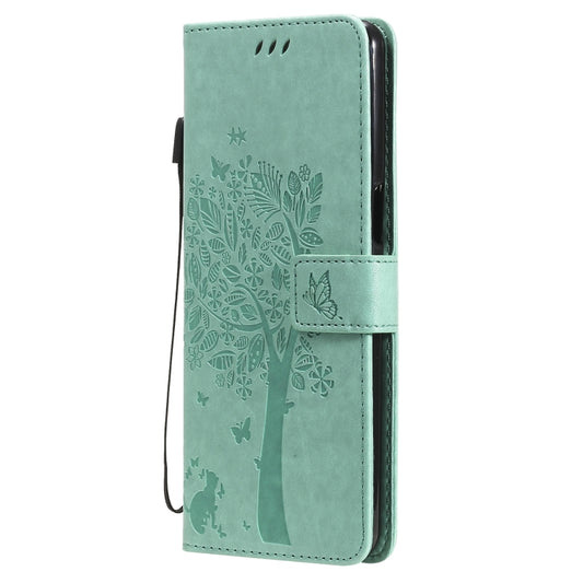 Tree & Cat Pattern Pressed Printing Horizontal Flip PU Leather Case with Holder & Card Slots & Wallet & Lanyard, For LG Stylo 7 5G / 4G, For OPPO F19 / A74 4G, For OPPO A93 5G / A74 5G, For OPPO A94 4G / F19 Pro / Reno 5F
