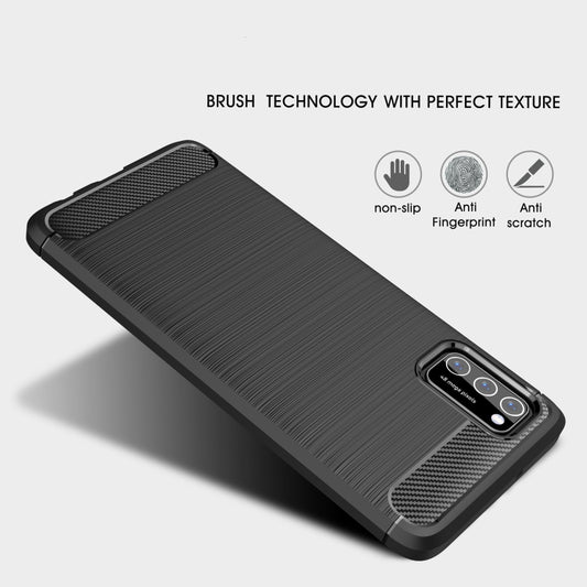 Brushed Texture Carbon Fiber TPU Case, For Samsung Galaxy A03s 164mm