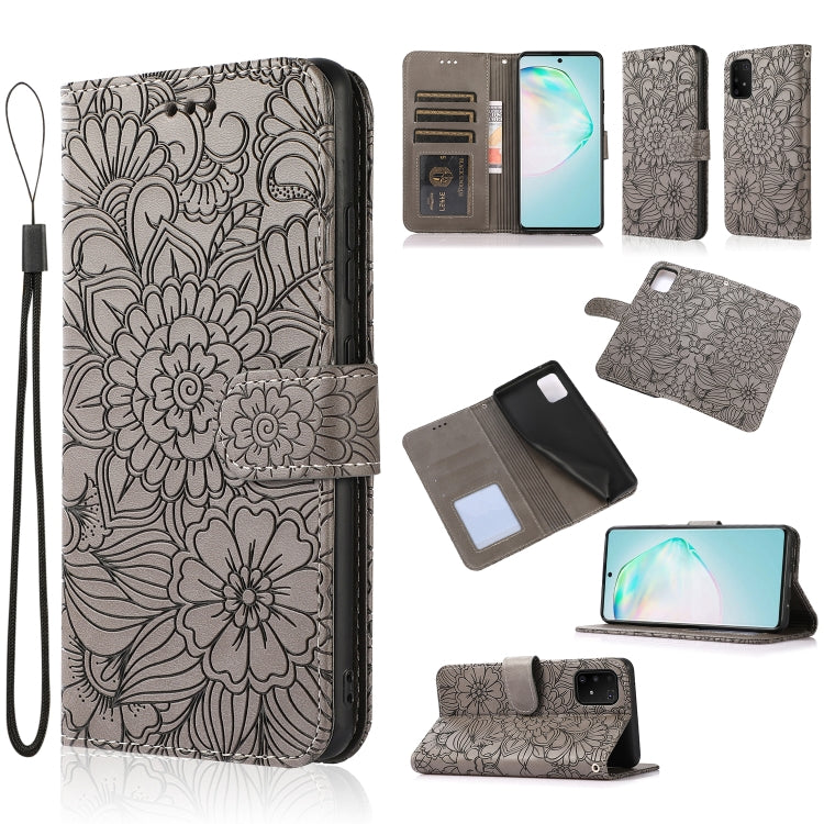 Skin Feel Embossed Sunflower Horizontal Flip Leather Case with Holder & Card Slots & Wallet & Lanyard, For Samsung Galaxy S8+, For Samsung Galaxy A12, For Samsung Galaxy A42 5G, For Samsung Galaxy A32 4G, For Samsung Galaxy A32 5G, For Samsung Galaxy A...