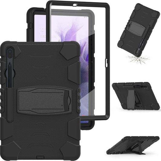 3-Layer Protection Screen Frame + PC + Silicone Shockproof Combination Case with Holder, For Samsung Galaxy Tab S7+/S7 FE 12.4 inch