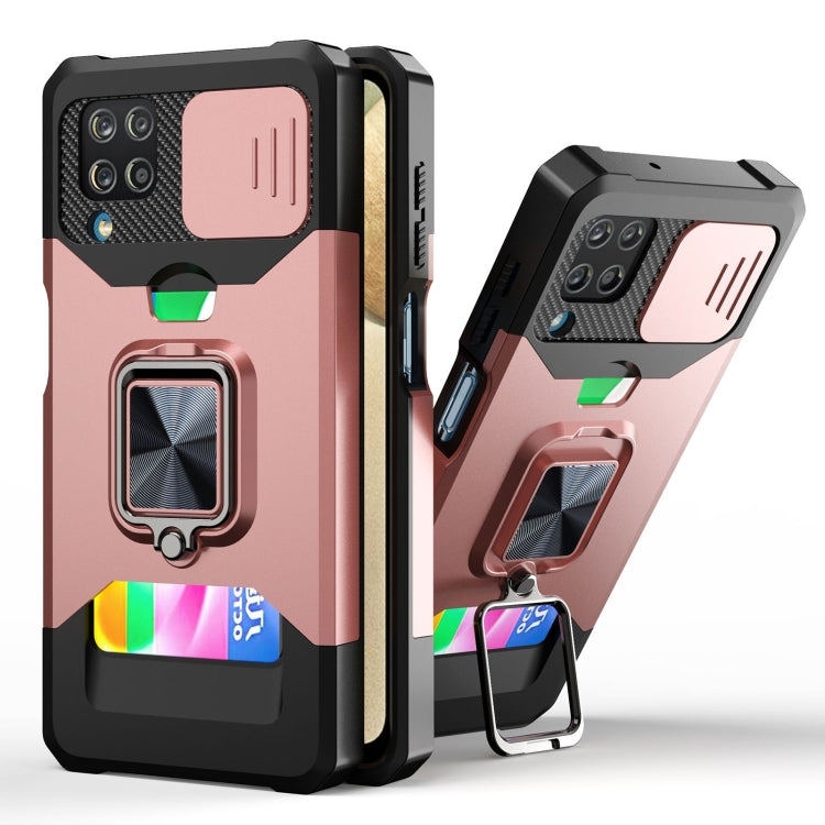Sliding Camera Cover Design PC + TPU Shockproof Case with Ring Holder & Card Slot, For Google Pixel 6 Pro, For Samsung Galaxy A52, For Samsung Galaxy A72, For Samsung Galaxy S21, For Samsung Galaxy S21+, For Samsung Galaxy A12