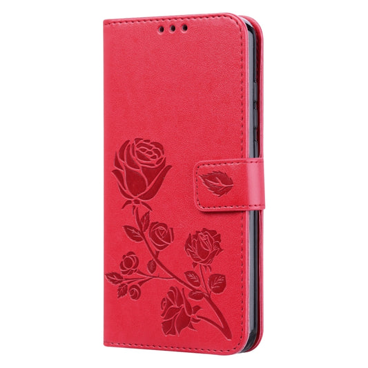 Rose Embossed Horizontal Flip PU Leather Case for Galaxy A10, with Holder & Card Slots & Wallet