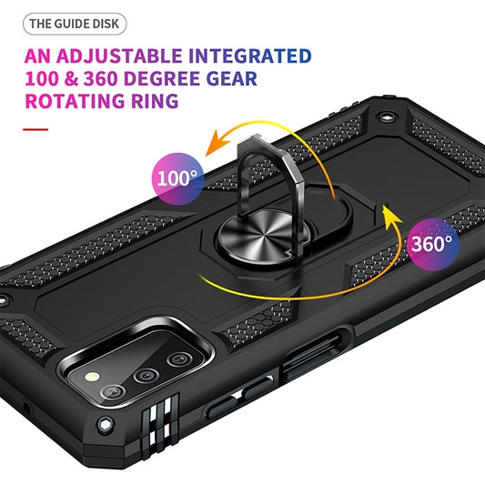 Shockproof TPU + PC Protective Case with 360 Degree Rotating Holder, For Samsung Galaxy A03s 164mm Version