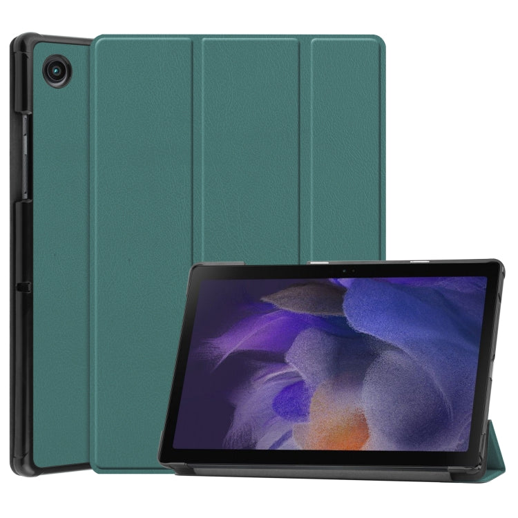 Three-folding Holder Custer Texture Leather Tablet Case, For Samsung Galaxy Tab A8 2021