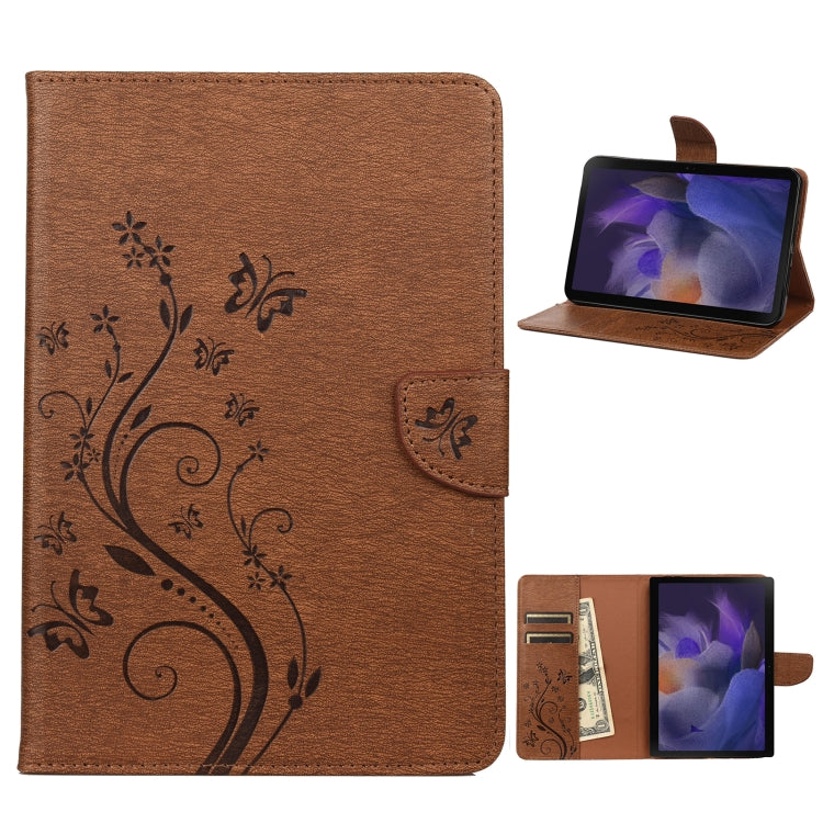 Butterfly Flower Embossing Pattern Leather Tablet Case, For Samsung Galaxy Tab A8 10.5 2021
