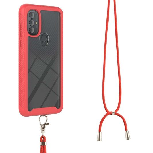 Starry Sky Solid Color Series Shockproof PC + TPU Protective Phone Case with Neck Strap