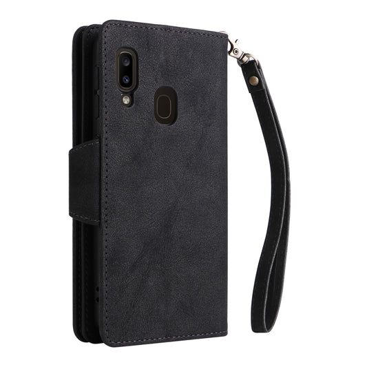 Rivet Buckle 9 Cards Three Fold Leather Phone Case