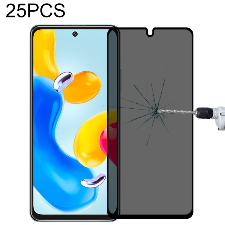 25 PCS Full Cover Anti-peeping Tempered Glass Film For Samsung Galaxy A12