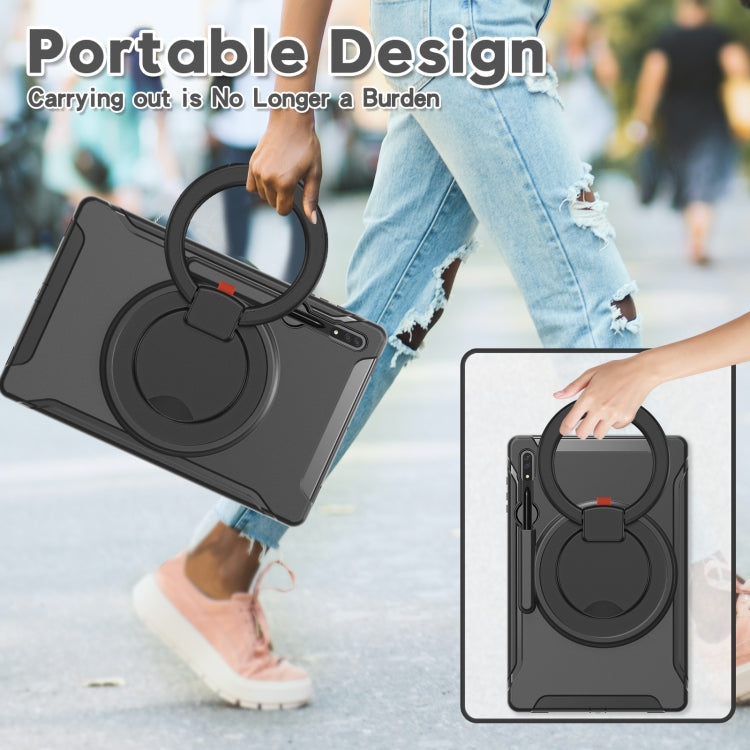 360 Rotation Handle Grip TPU + PC Tablet Case, For Samsung Galaxy Tab S10 Ultra / S9 Ultra / S8 Ultra