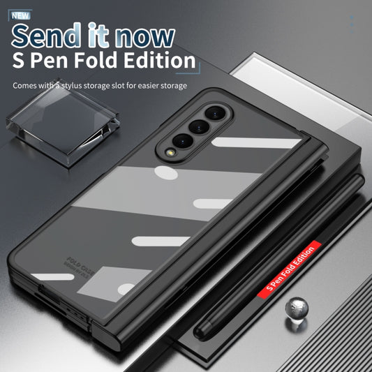 360 Full Body Electroplating Hinge Phone Case with Stylus, For Samsung Galaxy Z Fold3 5G with Film