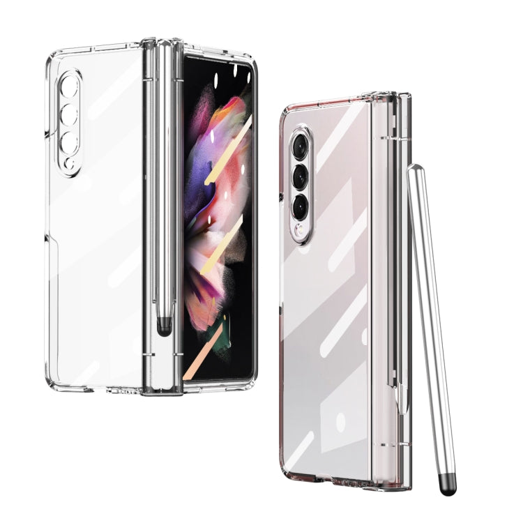 360 Full Body Electroplating Hinge Phone Case with Stylus, For Samsung Galaxy Z Fold3 5G with Film