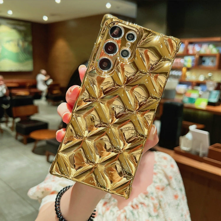 Rhombic Texture Electroplated TPU Phone Case, For Samsung Galaxy S22 5G, For Samsung Galaxy S22+ 5G, For Samsung Galaxy S22 Ultra 5G