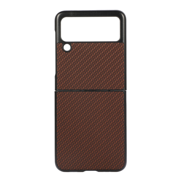 Carbon Fiber Texture PU Leather Phone Case, For Samsung Galaxy Z Flip3 5G