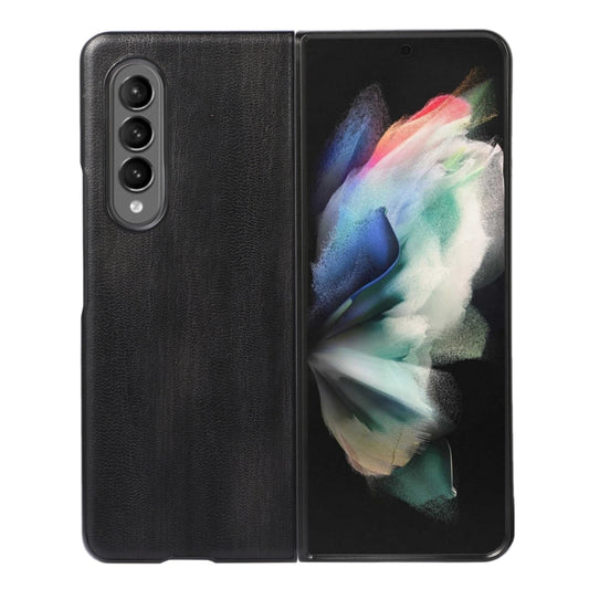 Yellow Cow Texture PU Phone Case, For Samsung Galaxy Z Fold4