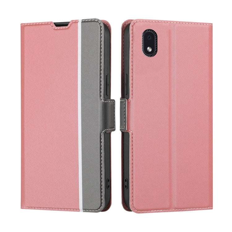Twill Texture Side Button Leather Phone Case