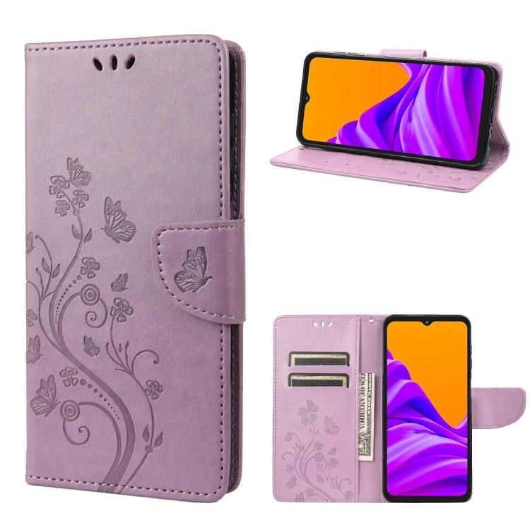 Butterfly Flower Pattern Horizontal Flip Leather Phone Case with Card Slot & Holder, For Motorola Moto E32, For Samsung Galaxy A03, For Samsung Galaxy Xcover6 Pro
