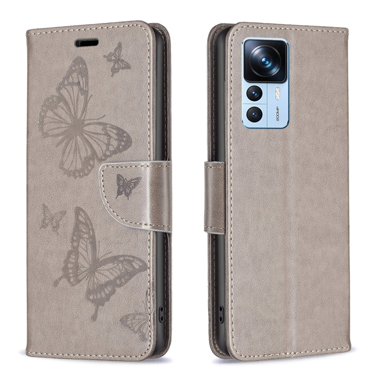 Embossing Two Butterflies Pattern Leather Case