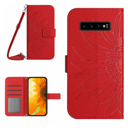 Skin Feel Sun Flower Pattern Flip Leather Phone Case, For Samsung Galaxy S10, For Samsung Galaxy S10+