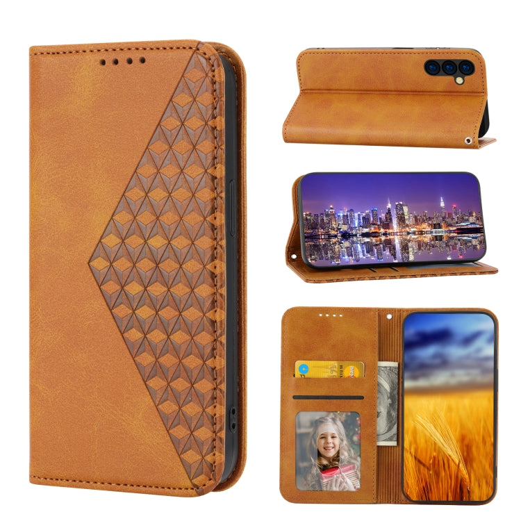 Cubic Grid Calf Texture Magnetic Closure Leather Phone Case, For Samsung Galaxy A23 4G/5G/M13 4G/F23/M23 5G, For Samsung Galaxy A33 5G, For Samsung Galaxy A23e/A23S/A23 5G/A22e, For Samsung Galaxy A14 5G