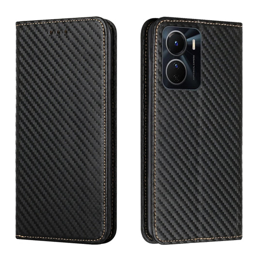 Carbon Fiber Texture Magnetic Flip Leather Phone Case, For vivo Y16, For vivo Y22s, For Xiaomi Redmi A1, For Xiaomi 12T / 12T Pro / Redmi K50 Ultra