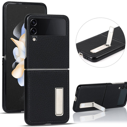 Litchi Texture Genuine Leather Holder Phone Case