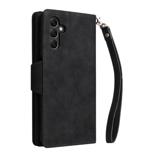 Rivet Buckle 9 Cards Three Fold Leather Phone Case