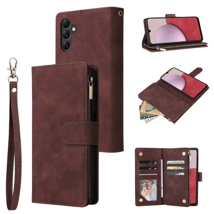 Multifunctional Frosted Zipper Wallet Leather Phone Case
