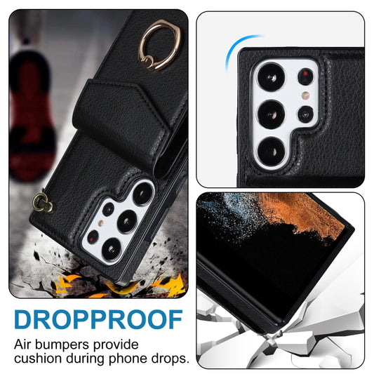 Ring Holder RFID Card Slot Phone Case with Long Lanyard