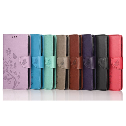 Butterfly Flower Pattern Flip Leather Phone Case