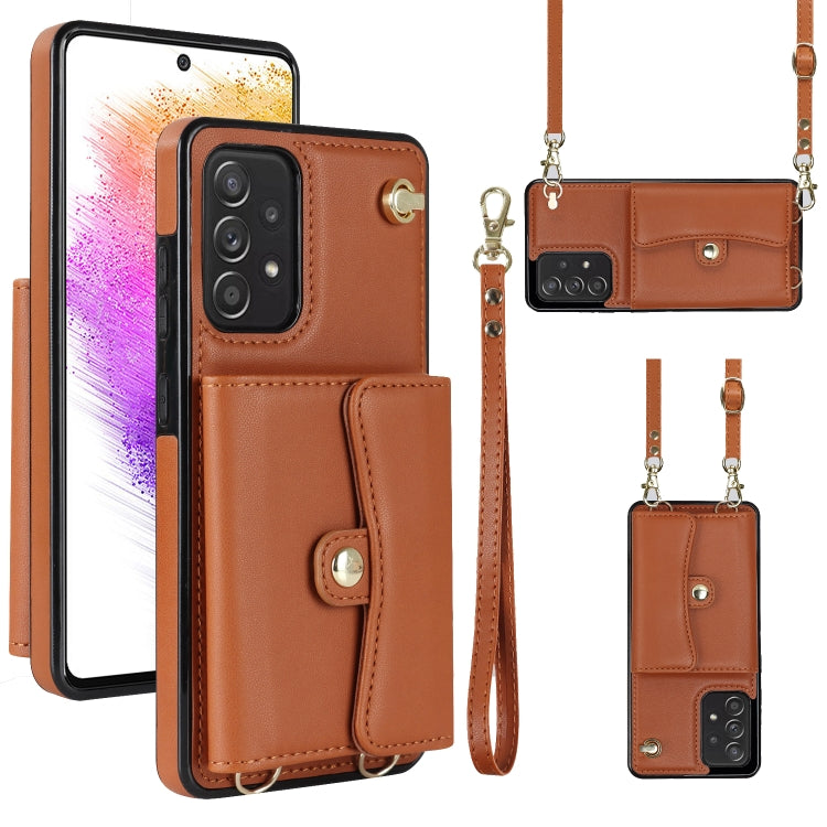 RFID Card Slot Leather Phone Case with Long Lanyard