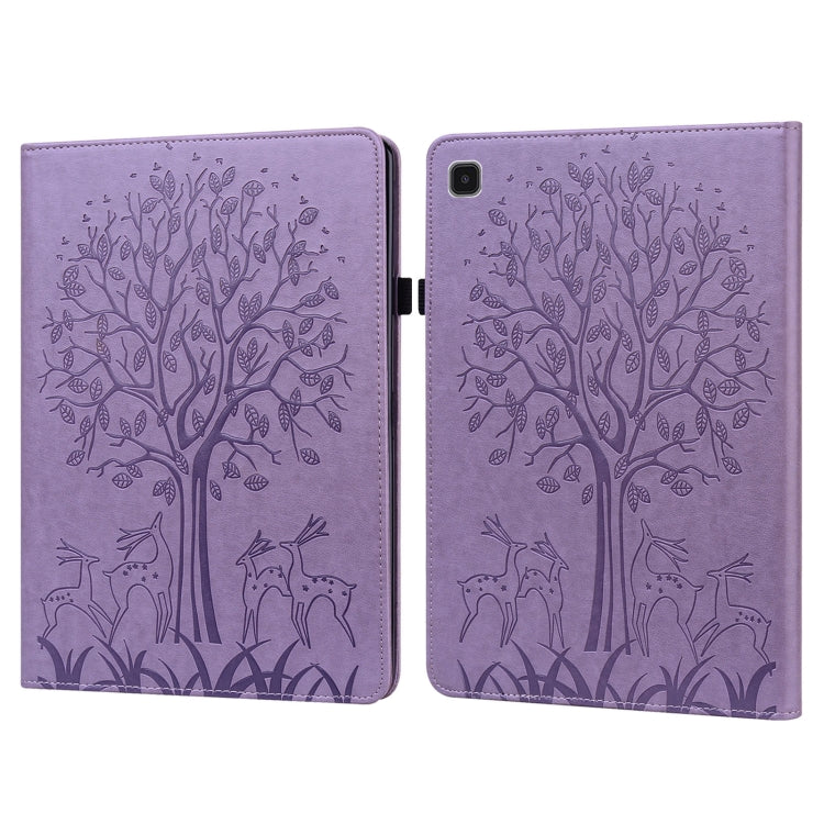 Tree & Deer Pattern Embossed Leather Tablet Case