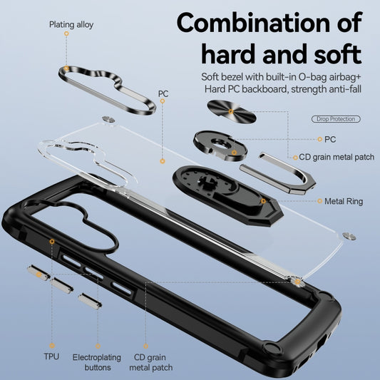TPU + PC Lens Protection Phone Case with Ring Holder