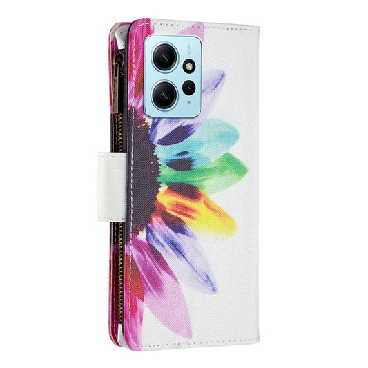 Colored Drawing Pattern Zipper Leather Phone Case