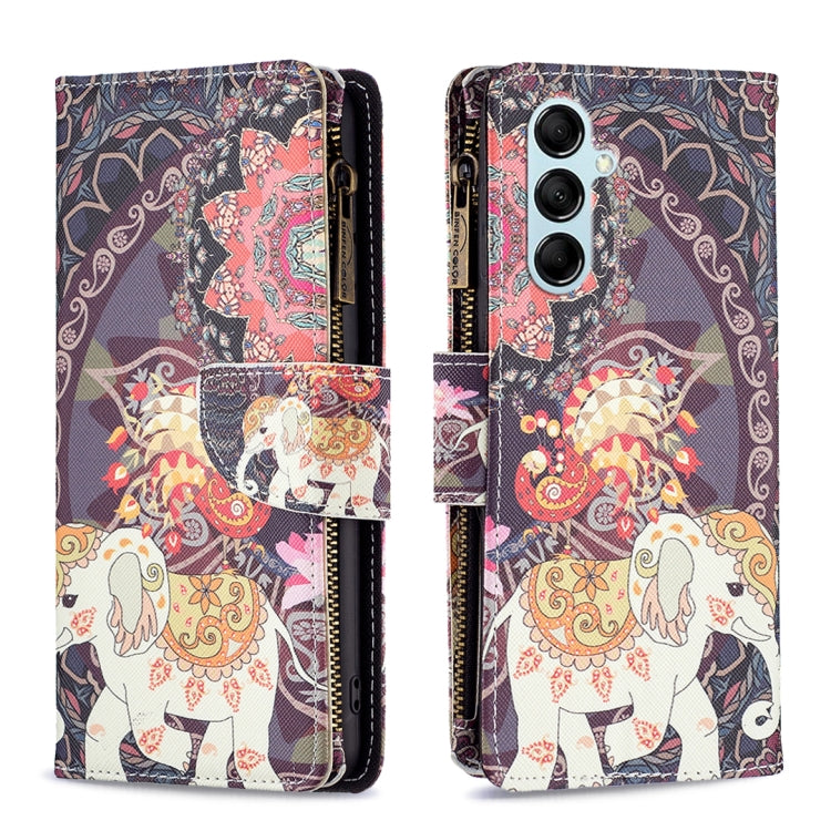 Colored Drawing Pattern Zipper Leather Phone Case