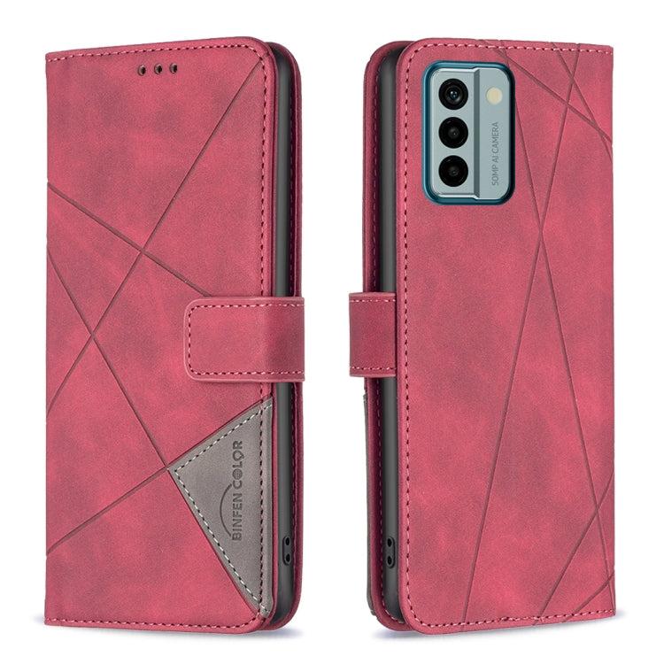 Magnetic Buckle Rhombus Texture Leather Phone Case