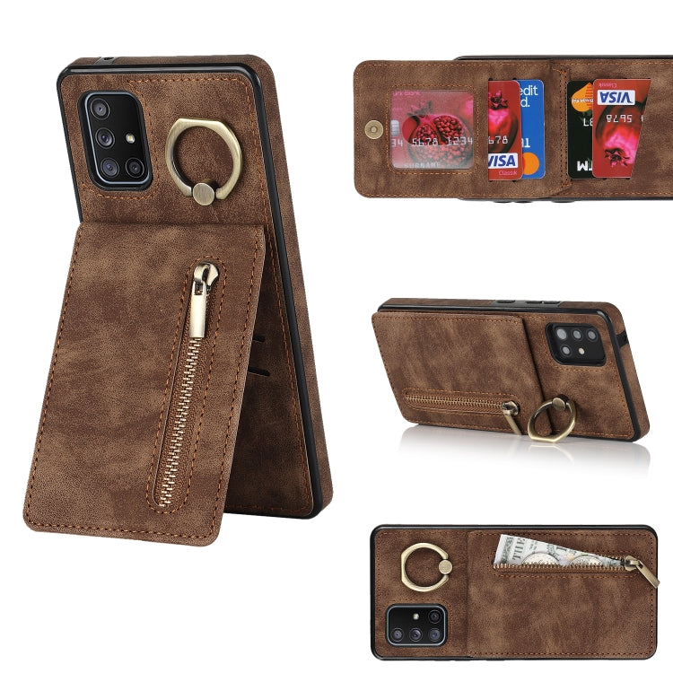 Retro Ring and Zipper RFID Card Slot Phone Case