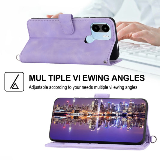 Skin-feel Flowers Embossed Wallet Leather Phone Case