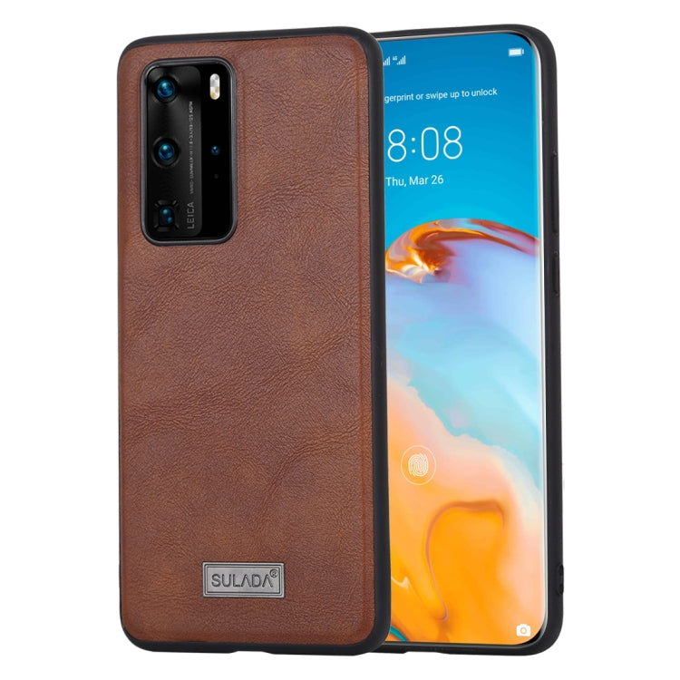 SULADA Shockproof TPU + Handmade Leather Protective Case, For Huawei Mate 20, For Huawei Mate 20 Pro, For Huawei P40, For Huawei P40 Pro, For Samsung Galaxy S20, For Samsung Galaxy S20 Plus, For Samsung Galaxy S20 Ultra