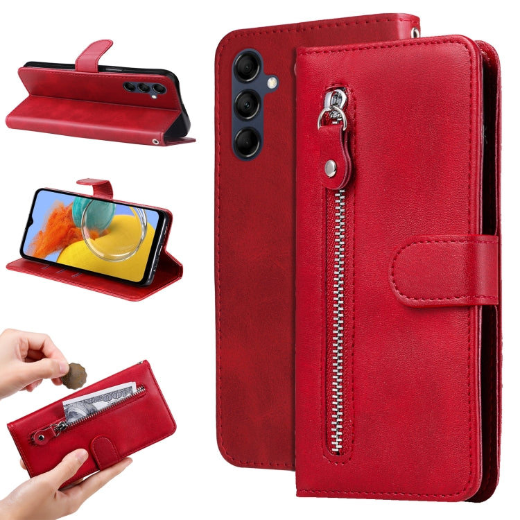 Calf Texture Zipper Leather Phone Case