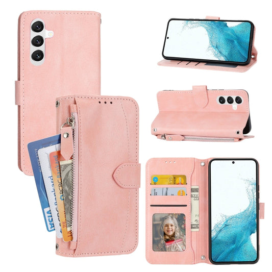 Oil Skin Zipper Wallet Leather Phone Case