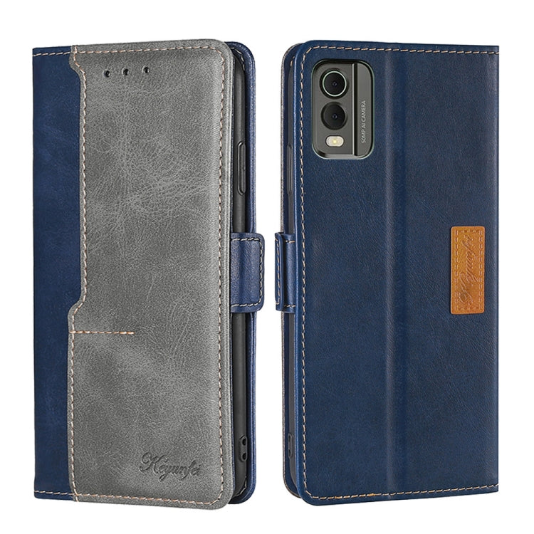 Contrast Color Side Buckle Leather Phone Case