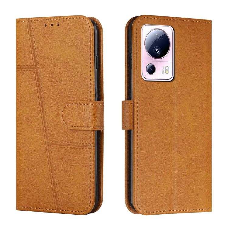 Stitching Calf Texture Buckle Leather Phone Case