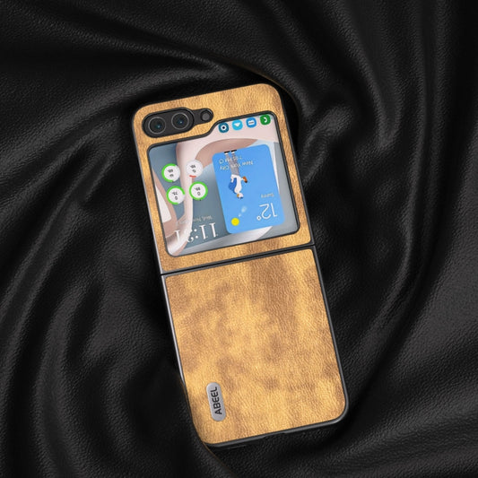 ABEEL Retro Litchi Texture PU Phone Case, For Samsung Galaxy Z Flip5, For Samsung Galaxy Z Fold5