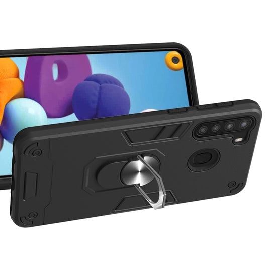 2 in 1 Armour Series PC + TPU Protective Case with Ring Holder, For Samsung Galaxy A21(EU Version), For Samsung Galaxy A31, For Xiaomi Redmi Note 9S