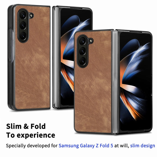 Skin-feel Solid Color PU Back Cover Phone Case, For Samsung Galaxy Z Fold5, For Samsung Galaxy Z Fold4