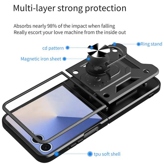 Armor Magnetic Bracket TPU+PC Phone Case, For Samsung Galaxy Z Flip7, For Samsung Galaxy Z Flip6 / Flip7 FE, For Samsung Galaxy Z Flip5